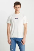Wrangler %100 Pamuk Regular Fit Normal Kesim Bisiklet Yaka Ekru Mini Logo Tişört - 2