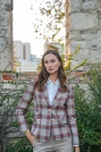 Kadın Ekose Desenli Blazer Ceket FRN6107 - 2