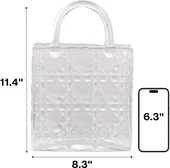 Nettenevime Çanta Vazo Köşeli Model Cam Çiçek Vazosu Dekoratif Şeffaf Vazo Büyük Boy Glass Bag Vase - 3