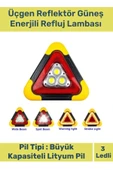 Premium Su Geçirmez 3 Ledli Solar Üçgen Reflektör Güneş Enerjili Refluj Lambası - 1