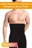 Özel Üretim Göbek Düzleştirici Toparlayıcı Sıkılaştırıcı Bel Inceltici Erkek Duble Boxer Korse - 1