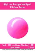 Deluxe Serisi Dayanıklı Yüksek Kalite Mini Gymball 20cm Pembe Pilates Topu Şişirme Pompa - 1