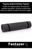 Dayanıklı Taşıma Askılı Konfor Modeli Çift Taraflı Kaymaz Yoga Meditasyon Minderi 16mm Siyah Mat - 6