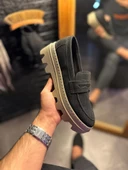 Knack Yüksek Taban Klasik Ayakkabı 779 Siyah Süet - 2