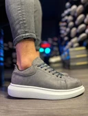 Knack Yüksek Taban Günlük Ayakkabı 044 Gri Süet (Beyaz Taban) thumbnail 1