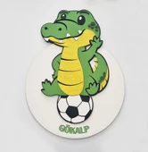 Taraftar Bursaspor BS Timsah Yeşil Beyaz Çocuk Bebek Yeni Doğan Kapı Duvar Dolap Süsü Hediye - 2