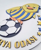 Taraftar FB Kanarya Sarı Lacivert Çocuk Bebek Yeni Doğan Kapı Duvar Dolap Süsü Hediye - 3