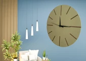 Ahşap Minimal Dekoratif Duvar Saati - 33x33 cm Bej - 2