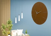 Ahşap Minimal Dekoratif Duvar Saati - 33x33 cm Kahverengi - 2