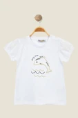 Kız Çocuk Yunus Balığı Baskı Nakışlı T-Shirt ( 1- 4 Yaş ) - 1