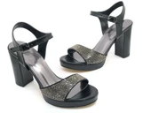 Feles Taşlı Platform Tek Bant Topuklu Kadın Abiye Ayakkabı thumbnail 3