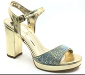 Feles Taşlı Platform Tek Bant Topuklu Kadın Abiye Ayakkabı thumbnail 10