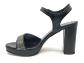 Feles Taşlı Platform Tek Bant Topuklu Kadın Abiye Ayakkabı thumbnail 6