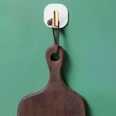 2li Yapışkanlı Retro Askılık Dolap Kapak Kulpu Beyaz - 2