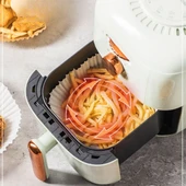 50 Adet Air Fryer Pişirme Kağıdı Tek Kullanımlık  23 Cm Yuvarlak Pişirme Kağıdı XXL PVC li - 2