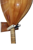 Sağlam Ahşap Bağlama Saz Cura Duvar Askısı Standı Ceviz - Koleksiyonculara Ozel - 1
