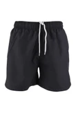 Erkek Deniz Şortu 2 Cepli Pamuklu Polyester Su Yitici Tahriş Etmeyen Astar Siyah K236 - 1