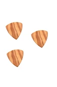 3 Adet Profesyonel Agac Ahşap Gitar Ukulele Penası Wooden Guitar Picks Kiraz Ağacı - 1