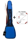 Renkli Bağlama Saz Kılıfı Taşıma Çantası Kısa Sap - Mavi - Tel Takımı Tel Takımı thumbnail 1