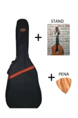 Akustik Gitar Kılıfı  Profesyonel  10 Mm Pedli Soft Case -  Ahşap Pena  - Duvar Askı Standı Hediye thumbnail 1