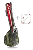 Profesyonel Pedli Gigbag Kısa Bağlama Saz Kılıfı Kamuflaj Desen Baglama + Tel Takımı - 1