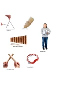 Anaokulu Ritim Orff Set Ucgen Zil Ahsap Ksilofon Darbuka Marakas Ritim Çubugu Zilli Tef - 1