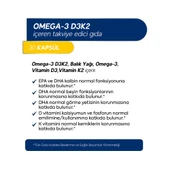 Balık Yağı Içeren Omega-3 D3 & K2 Vitamin 30 Tablet Takviye Edici Gıda thumbnail 2