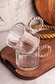Snippy Cuppy - 2 Adet Cam Bardak Boncuk Kulplu Kupa Çay Kahve Meşrubat Bardağı 300 ml - 5