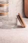 Snippy Bella Soft 6'lı Ahşap Vakumlu Kapaklı Cam Kahvaltılık Çok Amaçlı Cam Çerezlik 235 ml - 5