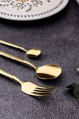 Snippy Fettucini Gold - 6 Kişilik 36 Parça Paslanmaz Çelik Çatal Kaşık Bıçak Takımı 18/10 304 Paslanmaz - 5