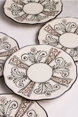 Snippy Lavanya - 6 Parça Porselen Kahvaltı Takımı Pasta Seti Tabağı Tatlı Tabağı Kahvaltılık Tabak 21cm - 5