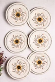 Snippy Garden - 6 Parça Porselen Kahvaltı Takımı Pasta Seti Tabağı Tatlı Tabağı Kahvaltılık Tabak 19cm - 1