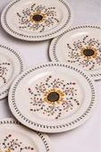 Snippy Garden - 6 Parça Porselen Kahvaltı Takımı Pasta Seti Tabağı Tatlı Tabağı Kahvaltılık Tabak 19cm - 4
