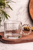 Snippy Cuppy - Cam Bardak Boncuk Kulplu Kupa Çay Kahve Meşrubat Bardağı 300 ml - 6