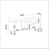 T002 Kapaklı, Çekmeceli Tv Sehpası Sandık Ceviz - 5