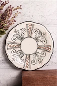 Snippy Lavanya - 6 Parça Porselen Kahvaltı Takımı Pasta Seti Tabağı Tatlı Tabağı Kahvaltılık Tabak 21cm - 2