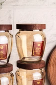 Snippy Fatty Gold - 6'lı Vakumlu Ahşap Kapaklı Etiketli Cam Baharatlık Takımı Saklama Kabı Seti 580 ml - 4