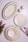 Snippy Eterna - 53 Parça 12 Kişilik Gold Porselen Yemek Takımı Porselen Gold Yemek Seti - 1