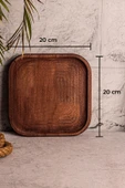 Snippy Ahşap Kare Tepsi 4 Yuvarlak Kase Uyumlu 4 Kaselik Elysia Timeless Uyumlu Tepsi Sunumluk thumbnail 2