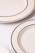 Snippy Zefir - 18 Parça 6 Kişilik Gold Porselen Yemek Takımı Porselen Gold Altın Yaldızlı Yemek Seti - 7
