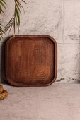 Snippy Ahşap Kare Tepsi 4 Yuvarlak Kase Uyumlu 4 Kaselik Elysia Timeless Uyumlu Tepsi Sunumluk thumbnail 4