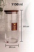 Snippy Story - 3'lü Etiketli Cam Jumbo Saklama Kabı Baharatlık Takımı 1150 ml - Erzak Saklama Kabı Seti - 7