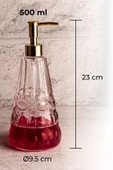 Snippy Berşah - Ahşap Stantlı 2'li Cam Sıvı Sabun Bulaşık Deterjanı Şişesi Sabunluk 500 ml - 8