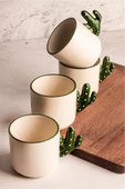 Snippy Kaktüs - 4'lü Nescafe Double Türk Kahvesi El Yapımı Seramik Kupa Fincan Bardak Kahve Bardağı 200ml - 3