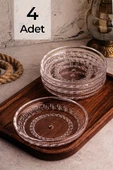 Snippy Lady - 4'lü El Yapımı Cam Tabak Kahvaltı Tabağı Sunum Tabağı Sos Tabağı 14,5 cm thumbnail 1