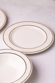 Snippy Zefir - 18 Parça 6 Kişilik Gold Porselen Yemek Takımı Porselen Gold Altın Yaldızlı Yemek Seti - 5