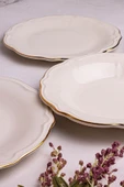 Snippy Eterna - 24 Parça 6 Kişilik Gold Porselen Yemek Takımı Porselen Gold Yemek Seti - 4
