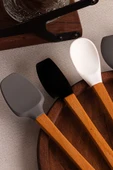 Snippy Daily - 5'li Bambu Saplı Silikon Spatula Seti 21 cm Mutfak Seti Kaşık Spatula Seti thumbnail 2