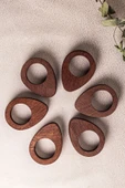 Snippy Yummy - 6 Adet Ahşap Yumurta Sunumluk Yumurtalık Sofra Sunumu Organizer - 3