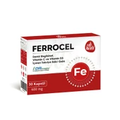 Ferrocel 30 Kapsül Demir, Vitamin C Ve D3 Içeren Takviye Edici Gıda 600 Mg thumbnail 1